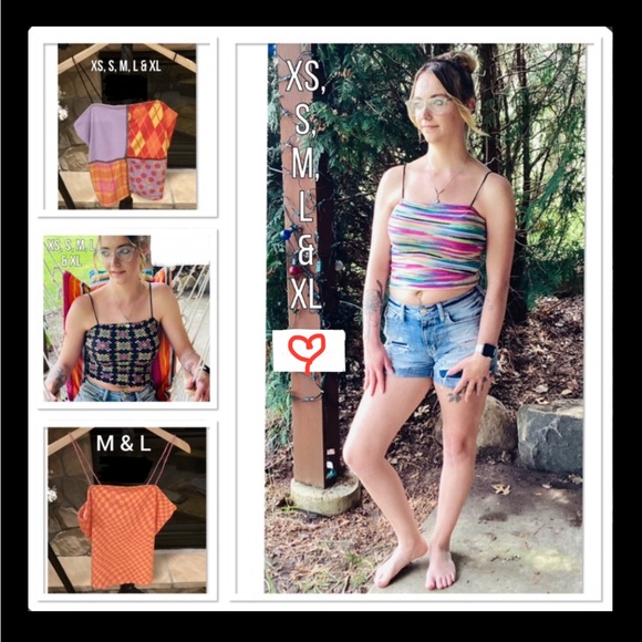 🐣  Rainbow Stretchy Tank Top w/ Spaghetti Straps ~ NWT - Picture 3 of 3